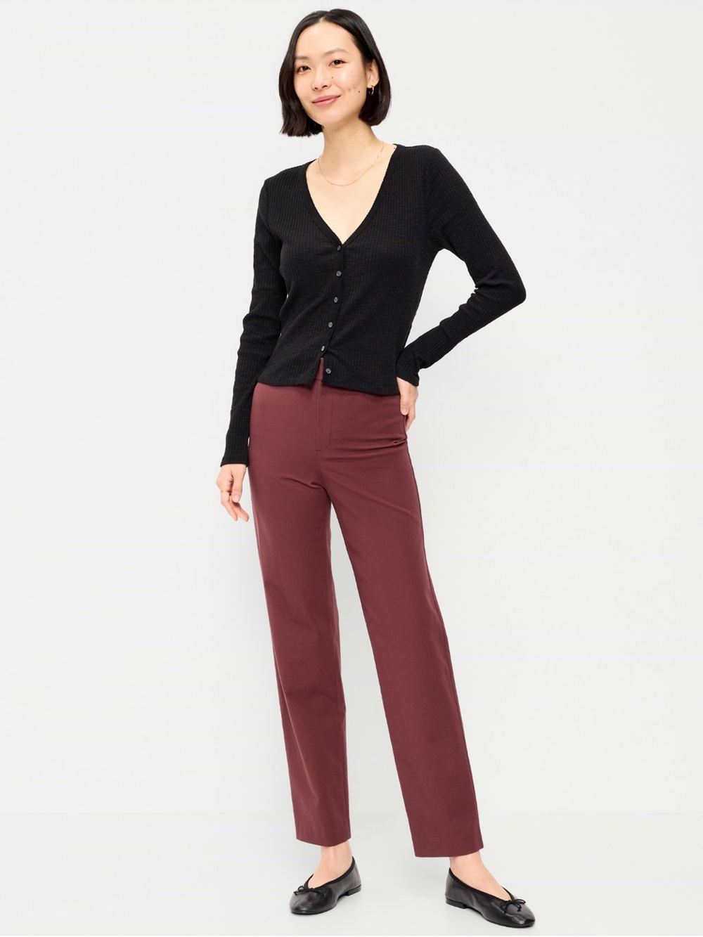 Old Navy High-Waisted Pixie Straight Pants in Reddy or Not